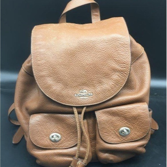 Coach Billie Brown Leather Backpack - Picture 2 of 9